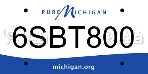 6SBT800 Michigan License Plate