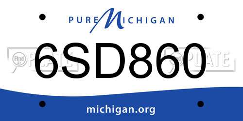 6SD860 Michigan License Plate