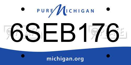 6SEB176 Michigan License Plate