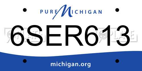 6SER613 Michigan License Plate