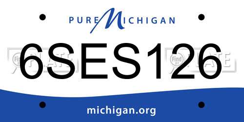6SES126 Michigan License Plate