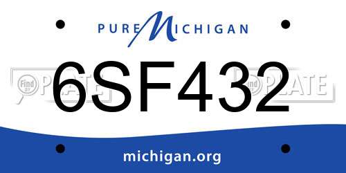 6SF432 Michigan License Plate
