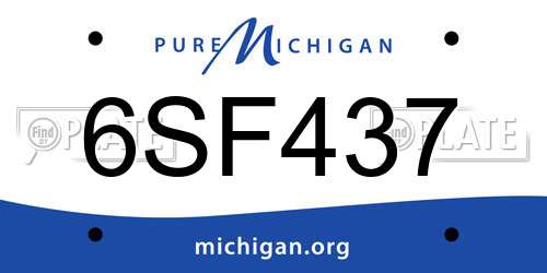 6SF437 Michigan License Plate
