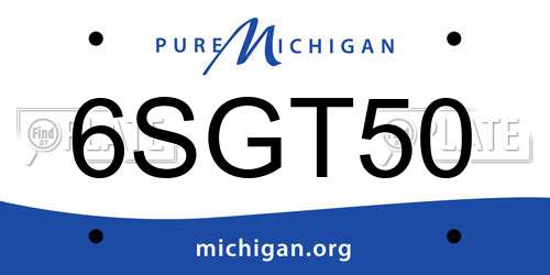6SGT50 Michigan License Plate