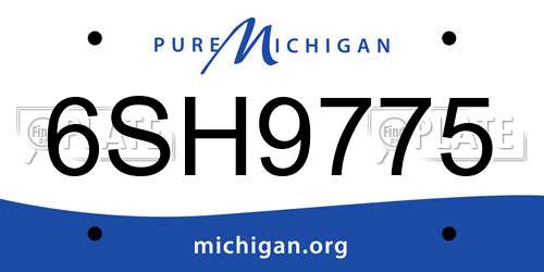 6SH9775 Michigan License Plate