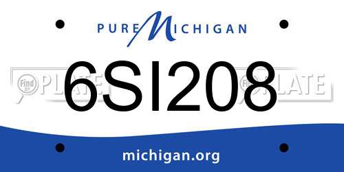 6SI208 Michigan License Plate