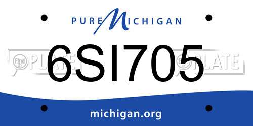 6SI705 Michigan License Plate