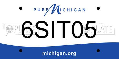 6SIT05 Michigan License Plate