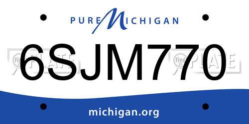 6SJM770 Michigan License Plate