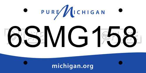 6SMG158 Michigan License Plate