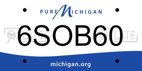 6SOB60 Michigan License Plate