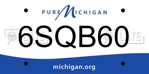 6SQB60 Michigan License Plate