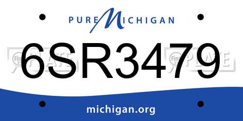 6SR3479 Michigan License Plate