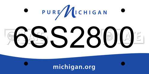 6SS2800 Michigan License Plate