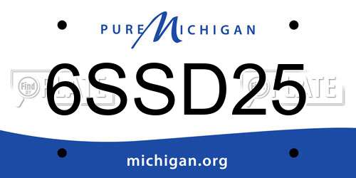 6SSD25 Michigan License Plate