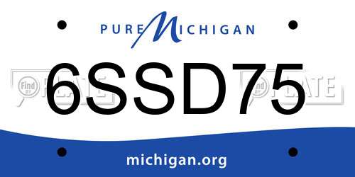 6SSD75 Michigan License Plate