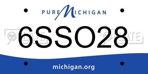 6SSO28 Michigan License Plate