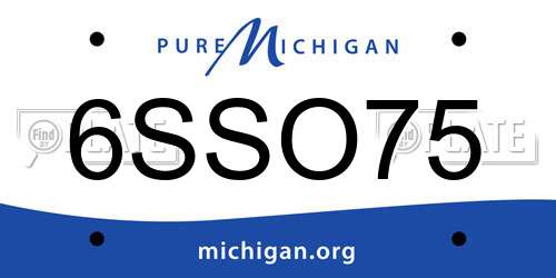 6SSO75 Michigan License Plate