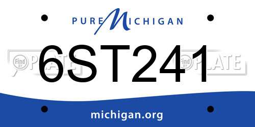 6ST241 Michigan License Plate