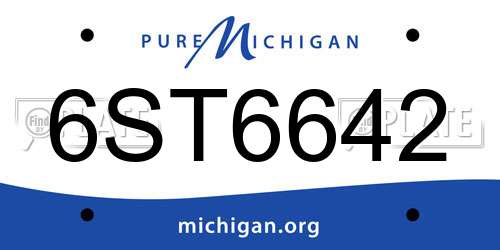 6ST6642 Michigan License Plate