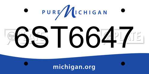 6ST6647 Michigan License Plate