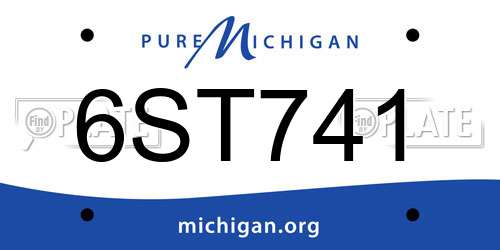 6ST741 Michigan License Plate