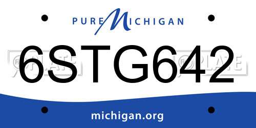 6STG642 Michigan License Plate