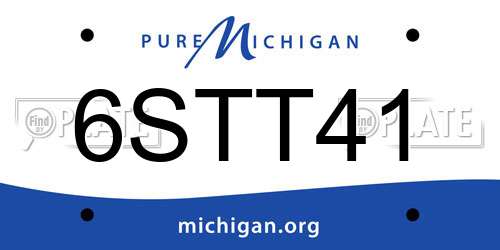 6STT41 Michigan License Plate