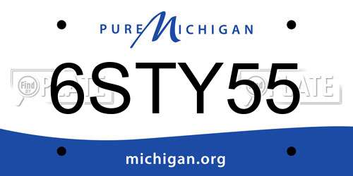 6STY55 Michigan License Plate