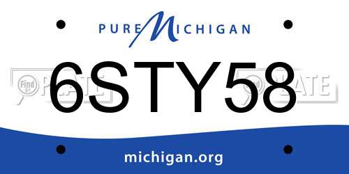 6STY58 Michigan License Plate