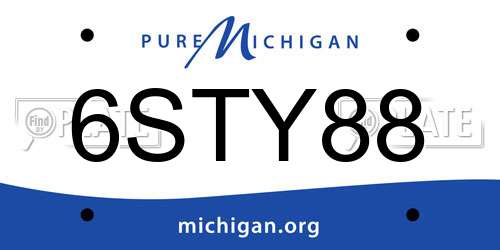6STY88 Michigan License Plate