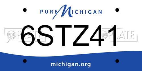 6STZ41 Michigan License Plate