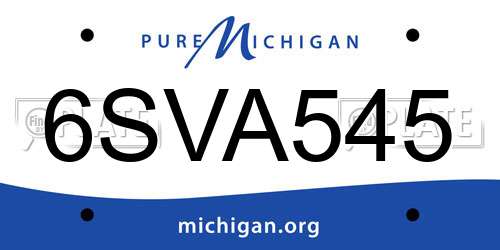 6SVA545 Michigan License Plate