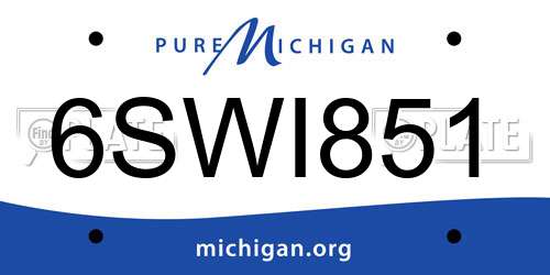 6SWI851 Michigan License Plate