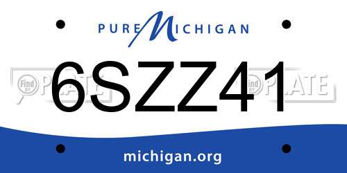 6SZZ41 Michigan License Plate