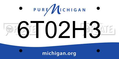6T02H3 Michigan License Plate