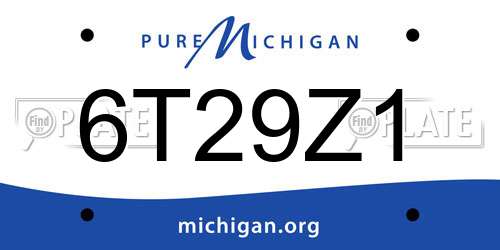 6T29Z1 Michigan License Plate