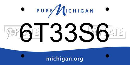 6T33S6 Michigan License Plate