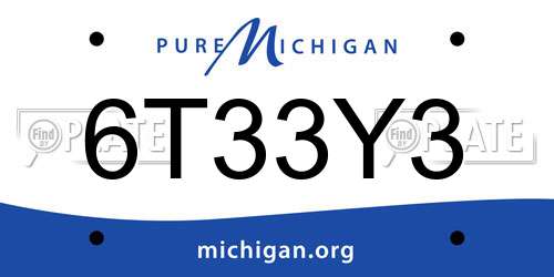 6T33Y3 Michigan License Plate