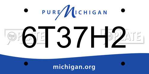 6T37H2 Michigan License Plate