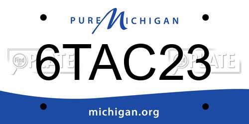 6TAC23 Michigan License Plate