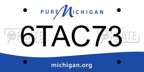6TAC73 Michigan License Plate