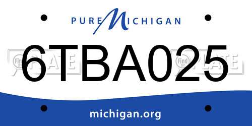 6TBA025 Michigan License Plate