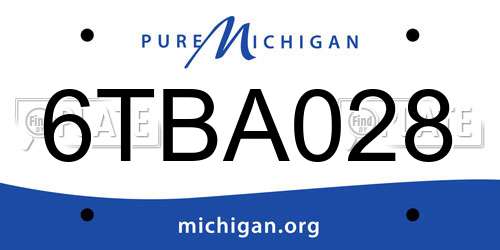 6TBA028 Michigan License Plate