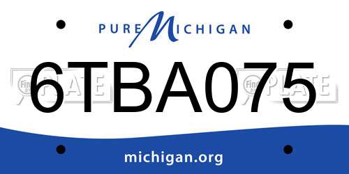 6TBA075 Michigan License Plate