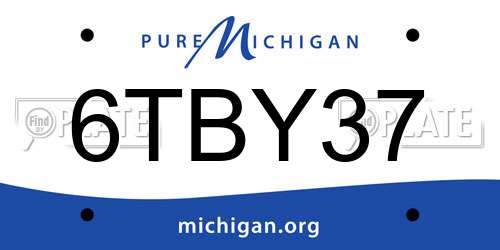 6TBY37 Michigan License Plate