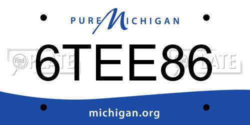 6TEE86 Michigan License Plate