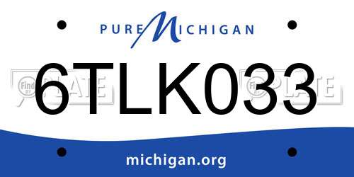 6TLK033 Michigan License Plate