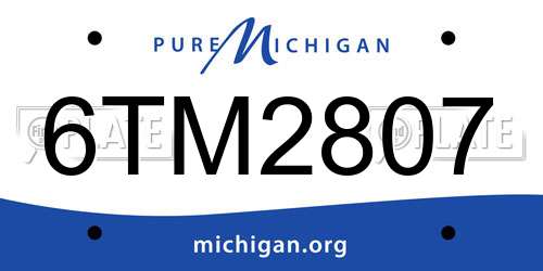6TM2807 Michigan License Plate