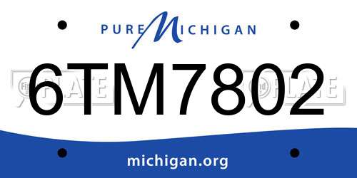 6TM7802 Michigan License Plate